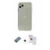 MARSİLYAN™- iPhone 11 Pro Max Kılıf Ahenk Doku - Siyah Seramik Nano Ekran Koruyucu + Metal Kamera Lens Koruma Cam - SH