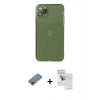 MARSİLYAN™- iPhone 11 Pro Max Kılıf Ahenk Doku - Siyah Seramik Nano Ekran Koruyucu + Metal Kamera Lens Koruma Cam - SH