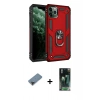MARSİLYAN™- iPhone 11 Pro Max Kılıf Ahenk Klasik Koleksiyonu - Şeffaf 360 Full Body Arka Koruyucu + Metal Kamera Lens Koruma Cam - SH