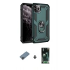 MARSİLYAN™- iPhone 11 Pro Max Kılıf Ahenk Klasik Koleksiyonu - Şeffaf 360 Full Body Arka Koruyucu + Metal Kamera Lens Koruma Cam - SH