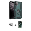MARSİLYAN™- iPhone 11 Pro Max Kılıf Ahenk Klasik Koleksiyonu - Şeffaf 360 Full Body Arka Koruyucu + Pers Alüminyum Kamera Lens - SH