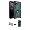 MARSİLYAN™- iPhone 11 Pro Max Kılıf Ahenk Klasik Koleksiyonu - Şeffaf 360 Full Body Arka Koruyucu + Rainbow Kamera Lens Koruma Cam - GD