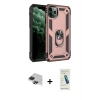 MARSİLYAN™- iPhone 11 Pro Max Kılıf Ahenk Klasik Koleksiyonu - Şeffaf Pasifik Cam Ekran Koruyucu + Pers Alüminyum Kamera Lens - SH