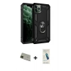 MARSİLYAN™- iPhone 11 Pro Max Kılıf Ahenk Klasik Koleksiyonu - Şeffaf Pasifik Cam Ekran Koruyucu + Rainbow Kamera Lens Koruma Cam - YL