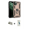MARSİLYAN™- iPhone 11 Pro Max Kılıf Ahenk Klasik Koleksiyonu - Şeffaf Pasifik Cam Ekran Koruyucu + Rainbow Kamera Lens Koruma Cam - YL