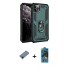 MARSİLYAN™- iPhone 11 Pro Max Kılıf Ahenk Klasik Koleksiyonu - Siyah 18D Cam Ekran Koruyucu + Metal Kamera Lens Koruma Cam - MI