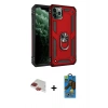 MARSİLYAN™- iPhone 11 Pro Max Kılıf Ahenk Klasik Koleksiyonu - Siyah 18D Cam Ekran Koruyucu + Pers Alüminyum Kamera Lens - KI