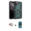 MARSİLYAN™- iPhone 11 Pro Max Kılıf Ahenk Klasik Koleksiyonu - Siyah 18D Cam Ekran Koruyucu + Pers Alüminyum Kamera Lens - KI