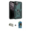 MARSİLYAN™- iPhone 11 Pro Max Kılıf Ahenk Klasik Koleksiyonu - Siyah 18D Cam Ekran Koruyucu + Rainbow Kamera Lens Koruma Cam - YL