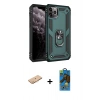MARSİLYAN™- iPhone 11 Pro Max Kılıf Ahenk Klasik Koleksiyonu - Siyah 18D Cam Ekran Koruyucu + Renkli Kamera Lens Koruma Cam - TU
