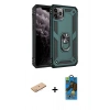 MARSİLYAN™- iPhone 11 Pro Max Kılıf Ahenk Klasik Koleksiyonu - Siyah 18D Cam Ekran Koruyucu + Renkli Kamera Lens Koruma Cam - PE