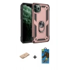 MARSİLYAN™- iPhone 11 Pro Max Kılıf Ahenk Klasik Koleksiyonu - Siyah 18D Cam Ekran Koruyucu + Renkli Kamera Lens Koruma Cam - TU