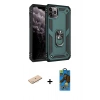 MARSİLYAN™- iPhone 11 Pro Max Kılıf Ahenk Klasik Koleksiyonu - Siyah 18D Cam Ekran Koruyucu + Renkli Kamera Lens Koruma Cam - MI