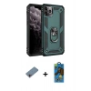 MARSİLYAN™- iPhone 11 Pro Max Kılıf Ahenk Klasik Koleksiyonu - Siyah 18D Cam Ekran Koruyucu + Shine Kamera Lens Koruma Cam - PE