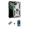 MARSİLYAN™- iPhone 11 Pro Max Kılıf Ahenk Klasik Koleksiyonu - Siyah 18D Cam Ekran Koruyucu + Shine Kamera Lens Koruma Cam - SABE
