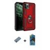 MARSİLYAN™- iPhone 11 Pro Max Kılıf Ahenk Klasik Koleksiyonu - Siyah 18D Cam Ekran Koruyucu + Shine Kamera Lens Koruma Cam - SABE