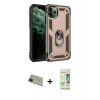 MARSİLYAN™- iPhone 11 Pro Max Kılıf Ahenk Klasik Koleksiyonu - Siyah 20D Premium Cam Ekran Koruyucu + Rainbow Kamera Lens Koruma Cam - YL