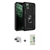 MARSİLYAN™- iPhone 11 Pro Max Kılıf Ahenk Klasik Koleksiyonu - Siyah 20D Premium Cam Ekran Koruyucu + Pers Alüminyum Kamera Lens - SH