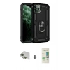 MARSİLYAN™- iPhone 11 Pro Max Kılıf Ahenk Klasik Koleksiyonu - Siyah 20D Premium Cam Ekran Koruyucu + Pers Alüminyum Kamera Lens - YL