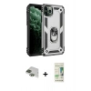 MARSİLYAN™- iPhone 11 Pro Max Kılıf Ahenk Klasik Koleksiyonu - Siyah 20D Premium Cam Ekran Koruyucu + Pers Alüminyum Kamera Lens - YL