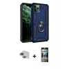 MARSİLYAN™- iPhone 11 Pro Max Kılıf Ahenk Klasik Koleksiyonu - Siyah 34D Hayalet Izgaralı Cam + Pers Alüminyum Kamera Lens - LT