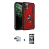 MARSİLYAN™- iPhone 11 Pro Max Kılıf Ahenk Klasik Koleksiyonu - Siyah 34D Hayalet Izgaralı Cam + Pers Alüminyum Kamera Lens - LT
