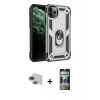 MARSİLYAN™- iPhone 11 Pro Max Kılıf Ahenk Klasik Koleksiyonu - Siyah 34D Hayalet Izgaralı Cam + Pers Alüminyum Kamera Lens - LT