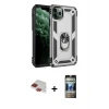 MARSİLYAN™- iPhone 11 Pro Max Kılıf Ahenk Klasik Koleksiyonu - Siyah 34D Hayalet Izgaralı Cam + Pers Alüminyum Kamera Lens - KI