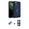 MARSİLYAN™- iPhone 11 Pro Max Kılıf Ahenk Klasik Koleksiyonu - Siyah 34D Hayalet Izgaralı Cam + Shine Kamera Lens Koruma Cam - SH
