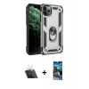 MARSİLYAN™- iPhone 11 Pro Max Kılıf Ahenk Klasik Koleksiyonu - Siyah 34D Izgaralı Cam + Kamera Lens Koruma Cam - SF