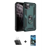 MARSİLYAN™- iPhone 11 Pro Max Kılıf Ahenk Klasik Koleksiyonu - Siyah 34D Izgaralı Cam + Kamera Lens Koruma Cam - SF