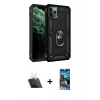 MARSİLYAN™- iPhone 11 Pro Max Kılıf Ahenk Klasik Koleksiyonu - Siyah 34D Izgaralı Cam + Kamera Lens Koruma Cam - SF