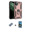 MARSİLYAN™- iPhone 11 Pro Max Kılıf Ahenk Klasik Koleksiyonu - Siyah 34D Izgaralı Cam + Metal Kamera Lens Koruma Cam - MR