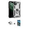 MARSİLYAN™- iPhone 11 Pro Max Kılıf Ahenk Klasik Koleksiyonu - Siyah 34D Izgaralı Cam + Pers Alüminyum Kamera Lens - SH