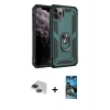 MARSİLYAN™- iPhone 11 Pro Max Kılıf Ahenk Klasik Koleksiyonu - Siyah 34D Izgaralı Cam + Pers Alüminyum Kamera Lens - SH