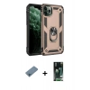 MARSİLYAN™- iPhone 11 Pro Max Kılıf Ahenk Klasik Koleksiyonu - Siyah 360 Mat Full Body Arka Koruyucu + Shine Kamera Lens Koruma Cam - MI