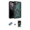 MARSİLYAN™- iPhone 11 Pro Max Kılıf Ahenk Klasik Koleksiyonu - Siyah 360 Mat Full Body Arka Koruyucu + Metal Kamera Lens Koruma Cam - GS