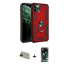 MARSİLYAN™- iPhone 11 Pro Max Kılıf Ahenk Klasik Koleksiyonu - Siyah 360 Mat Full Body Arka Koruyucu + Rainbow Kamera Lens Koruma Cam - YL