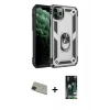 MARSİLYAN™- iPhone 11 Pro Max Kılıf Ahenk Klasik Koleksiyonu - Siyah 360 Mat Full Body Arka Koruyucu + Rainbow Kamera Lens Koruma Cam - YL