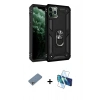 MARSİLYAN™- iPhone 11 Pro Max Kılıf Ahenk Klasik Koleksiyonu - Siyah 3D Antistatik Cam Ekran Koruyucu + Shine Kamera Lens Koruma Cam - GS