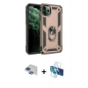 MARSİLYAN™- iPhone 11 Pro Max Kılıf Ahenk Klasik Koleksiyonu - Siyah 3D Antistatik Cam Ekran Koruyucu + Pers Alüminyum Kamera Lens - LT
