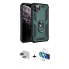 MARSİLYAN™- iPhone 11 Pro Max Kılıf Ahenk Klasik Koleksiyonu - Siyah 3D Antistatik Cam Ekran Koruyucu + Pers Alüminyum Kamera Lens - LT