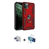 MARSİLYAN™- iPhone 11 Pro Max Kılıf Ahenk Klasik Koleksiyonu - Siyah 3D Antistatik Cam Ekran Koruyucu + Pers Alüminyum Kamera Lens - LT
