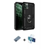 MARSİLYAN™- iPhone 11 Pro Max Kılıf Ahenk Klasik Koleksiyonu - Siyah 3D Antistatik Cam Ekran Koruyucu + Metal Kamera Lens Koruma Cam - MI