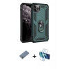 MARSİLYAN™- iPhone 11 Pro Max Kılıf Ahenk Klasik Koleksiyonu - Siyah 3D Antistatik Cam Ekran Koruyucu + Metal Kamera Lens Koruma Cam - GS