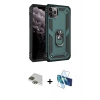 MARSİLYAN™- iPhone 11 Pro Max Kılıf Ahenk Klasik Koleksiyonu - Siyah 3D Antistatik Cam Ekran Koruyucu + Pers Alüminyum Kamera Lens - YL