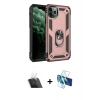 MARSİLYAN™- iPhone 11 Pro Max Kılıf Ahenk Klasik Koleksiyonu - Siyah 3D Antistatik Cam Ekran Koruyucu + Kamera Lens Koruma Cam - SF