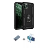 MARSİLYAN™- iPhone 11 Pro Max Kılıf Ahenk Klasik Koleksiyonu - Siyah 3D Antistatik Cam Ekran Koruyucu + Shine Kamera Lens Koruma Cam - PE