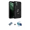 MARSİLYAN™- iPhone 11 Pro Max Kılıf Ahenk Klasik Koleksiyonu - Siyah 3D Antistatik Cam Ekran Koruyucu + Shine Kamera Lens Koruma Cam - GI