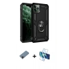MARSİLYAN™- iPhone 11 Pro Max Kılıf Ahenk Klasik Koleksiyonu - Siyah 3D Antistatik Cam Ekran Koruyucu + Shine Kamera Lens Koruma Cam - SH